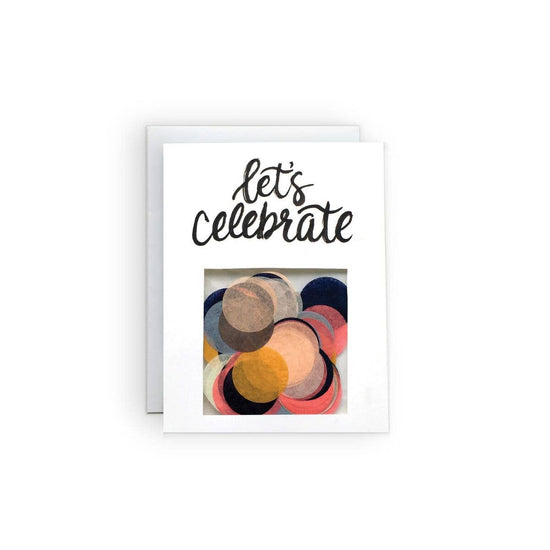 "Let's Celebrate" Confetti Card - Curated Home Decor