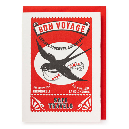 Swallow Bon Voyage Card - Curated Home Decor