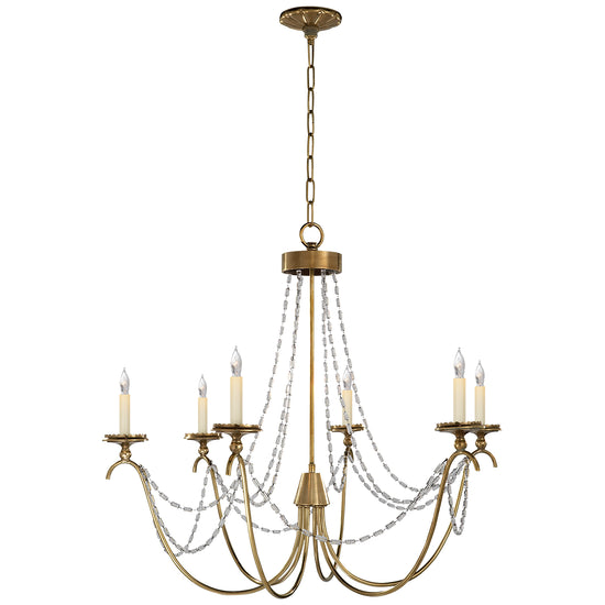 Load image into Gallery viewer, Visual Comfort Signature - CHC 1415AB-SG - Six Light Chandelier - Marigot - Antique-Burnished Brass
