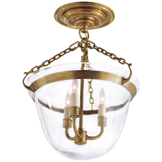Load image into Gallery viewer, Visual Comfort Signature - CHC 2109AB - Three Light Semi-Flush Mount - Country Bell Jar - Antique-Burnished Brass
