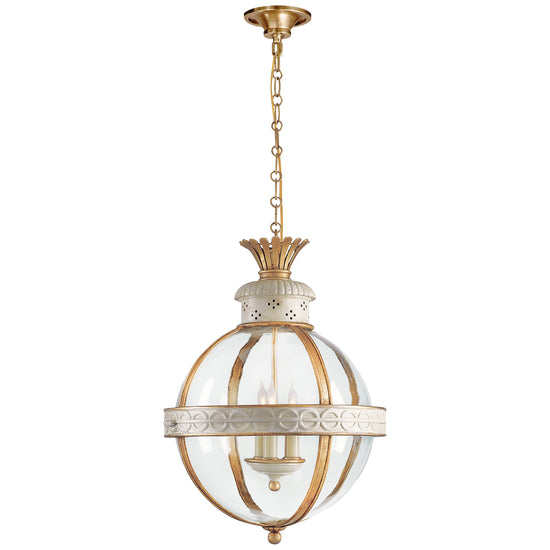 Load image into Gallery viewer, Visual Comfort Signature - CHC 2111AW-CG - Three Light Lantern - Crown Top Globe - Antique White
