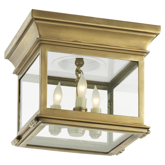 Load image into Gallery viewer, Visual Comfort Signature - CHC 4128AB-CG - Three Light Flush Mount - Club Square - Antique-Burnished Brass
