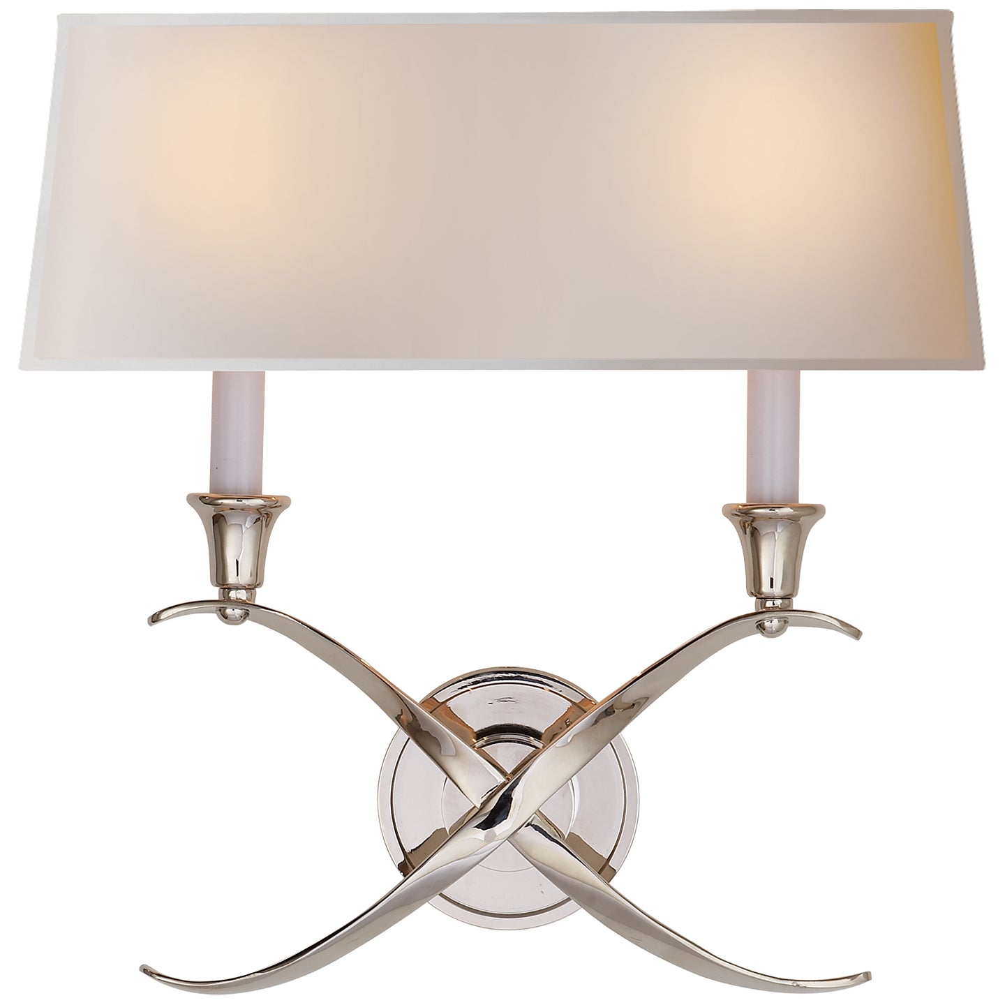 Visual Comfort Signature - CHD 1191PN-NP - Two Light Wall Sconce - Cross Bouillotte - Polished Nickel