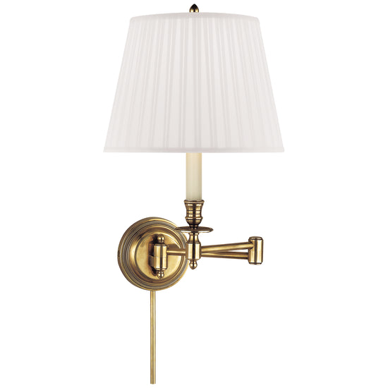Visual Comfort Signature - S 2010HAB-S - One Light Swing Arm Wall Lamp - Candle Stick - Hand-Rubbed Antique Brass