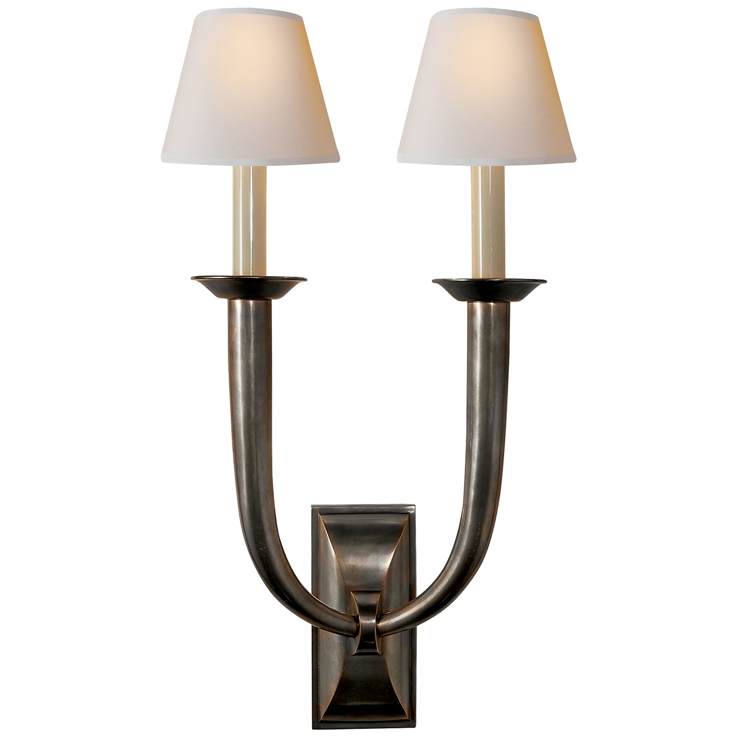 Visual Comfort Signature - S 2021BZ-NP - Two Light Wall Sconce - French Deco Horn - Bronze