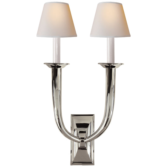 Load image into Gallery viewer, Visual Comfort Signature - S 2021PN-NP - Two Light Wall Sconce - French Deco Horn - Polished Nickel
