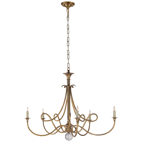 Load image into Gallery viewer, Visual Comfort Signature - SC 5005HAB - Five Light Chandelier - Double Twist - Hand-Rubbed Antique Brass
