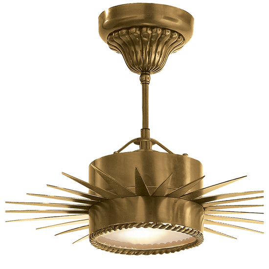 Visual Comfort Signature - SK 5200HAB - One Light Semi Flush Mount - Soleil - Hand-Rubbed Antique Brass