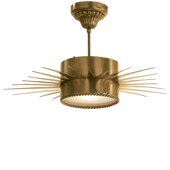 Load image into Gallery viewer, Visual Comfort Signature - SK 5201HAB - One Light Semi Flush Mount - Soleil - Hand-Rubbed Antique Brass
