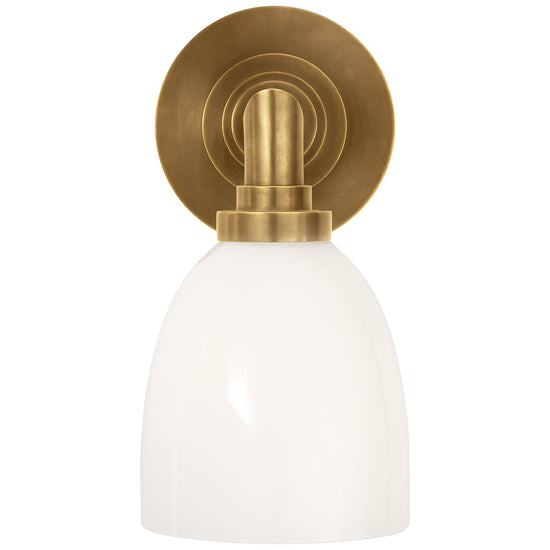 Load image into Gallery viewer, Visual Comfort Signature - SL 2841HAB-WG - One Light Bath Sconce - Wilton - Hand-Rubbed Antique Brass
