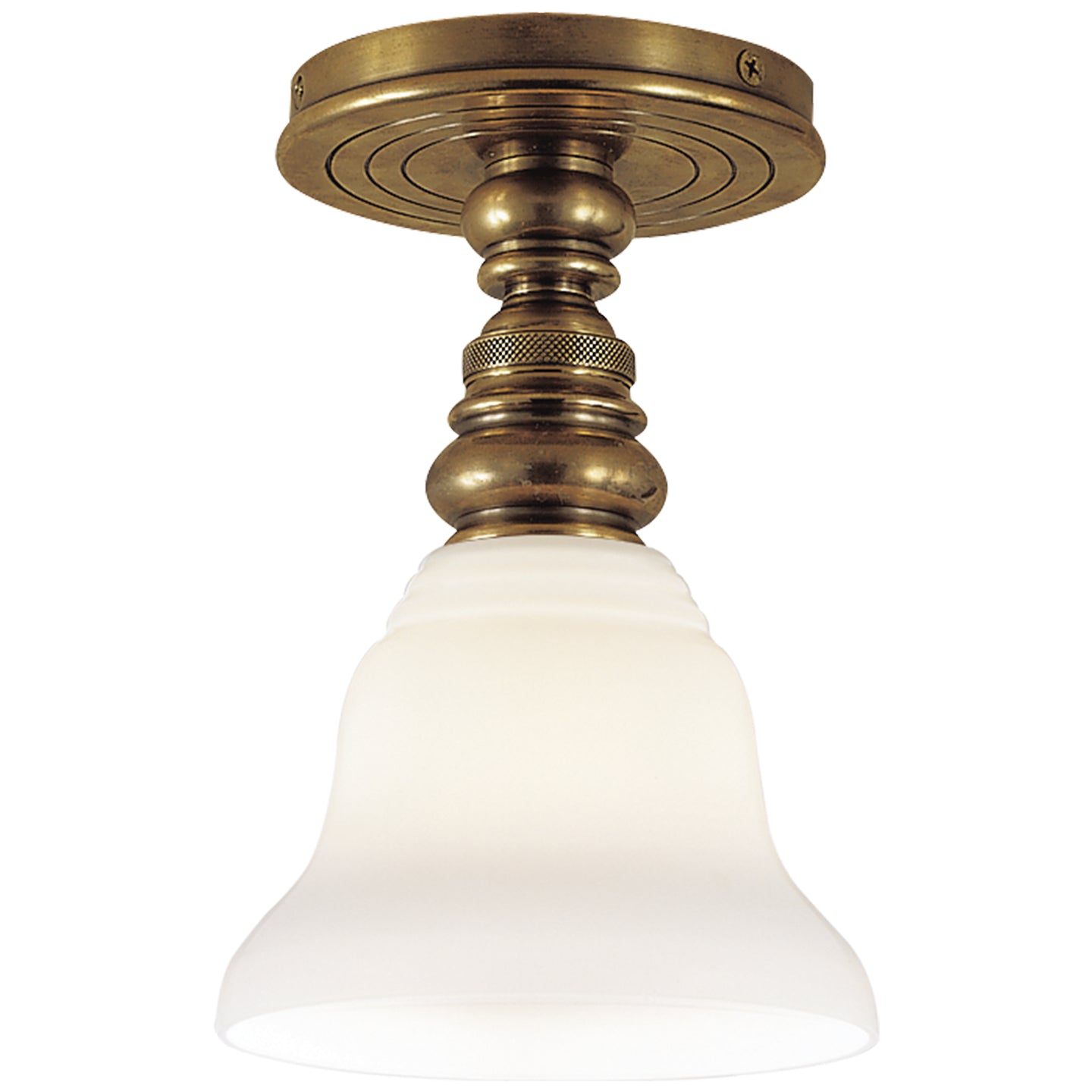 Visual Comfort Signature - SL 5001HAB/SLEG-WG - One Light Flush Mount - Boston - Hand-Rubbed Antique Brass