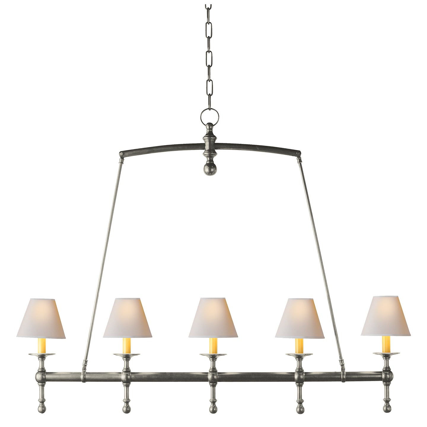 Load image into Gallery viewer, Visual Comfort Signature - SL 5811AN-NP - Five Light Linear Chandelier - Classic - Antique Nickel
