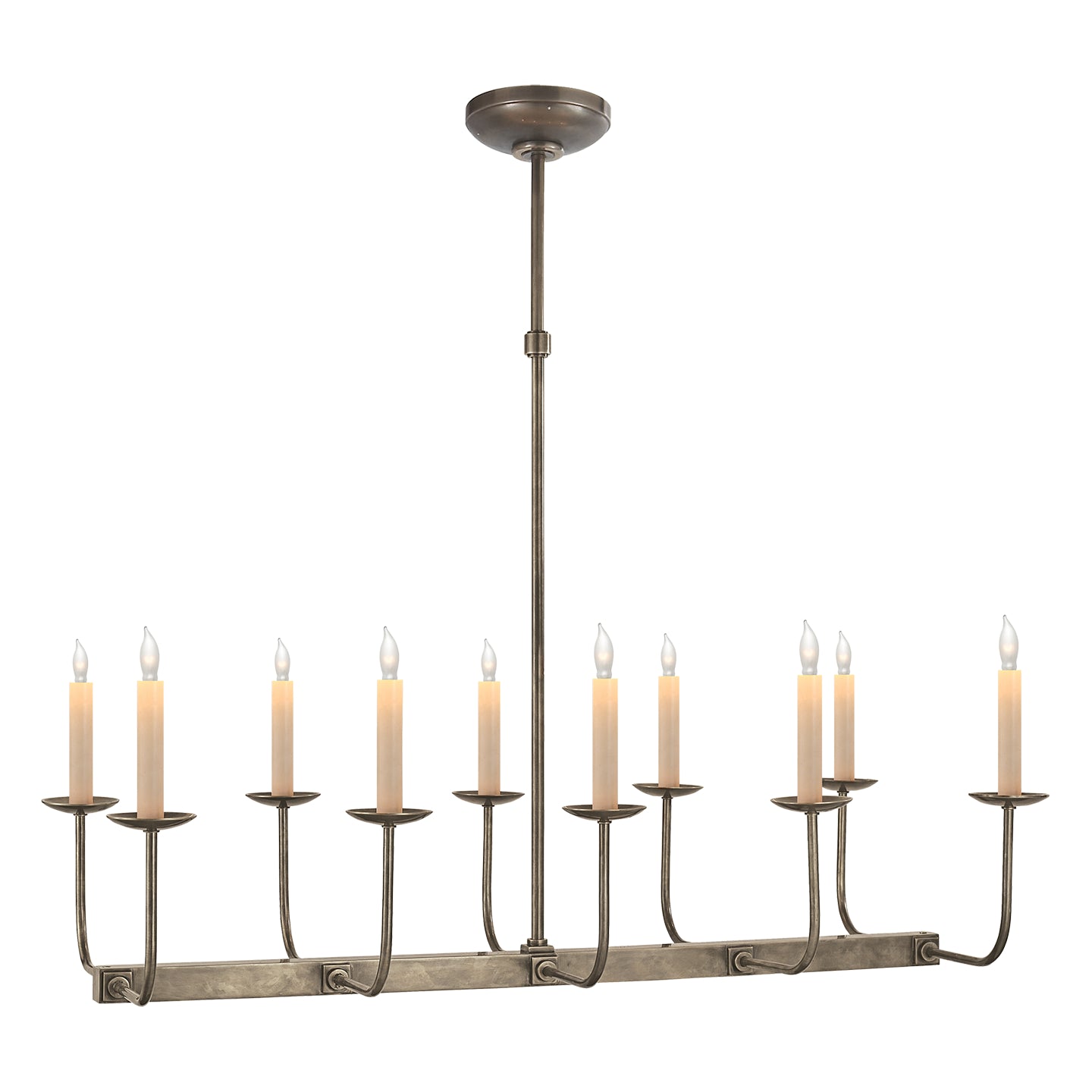 Visual Comfort Signature - SL 5863AN - Ten Light Chandelier - Linear Branched - Antique Nickel