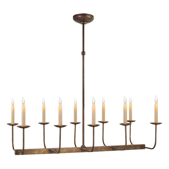 Visual Comfort Signature - SL 5863HAB - Ten Light Chandelier - Linear Branched - Hand-Rubbed Antique Brass