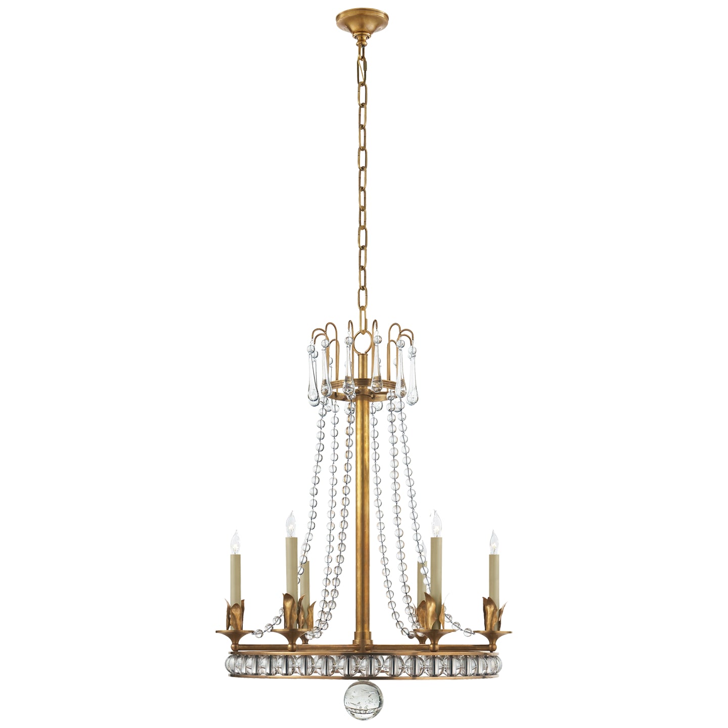 Load image into Gallery viewer, Visual Comfort Signature - SN 5107HAB - Six Light Chandelier - Regency - Hand-Rubbed Antique Brass
