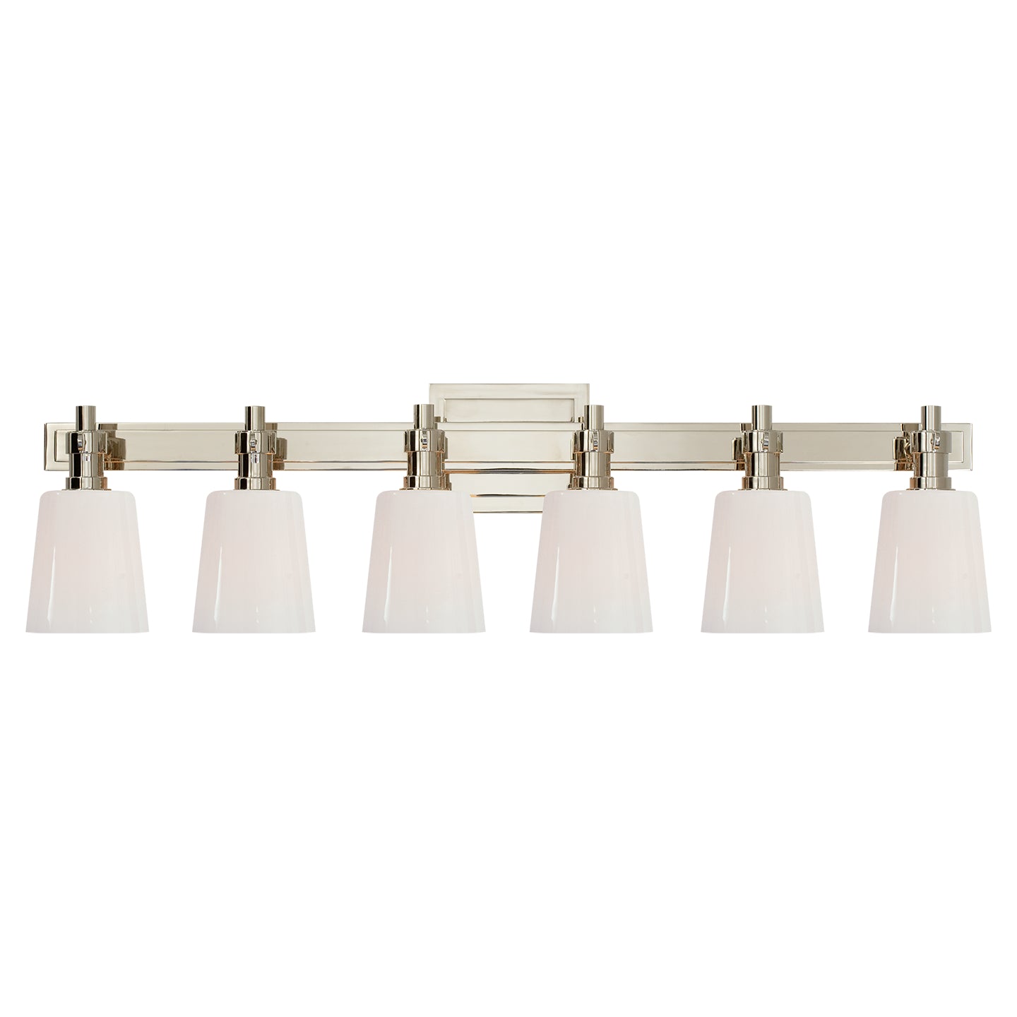 Load image into Gallery viewer, Visual Comfort Signature - TOB 2154PN-WG - Six Light Linear Bath Sconce - Bryant Bath - Polished Nickel
