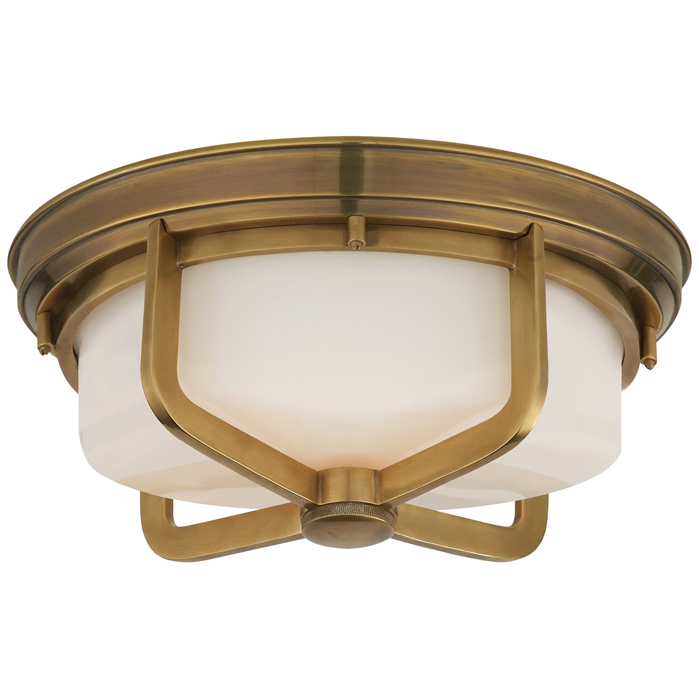 Load image into Gallery viewer, Visual Comfort Signature - TOB 4013HAB-WG - Two Light Flush Mount - Milton - Hand-Rubbed Antique Brass
