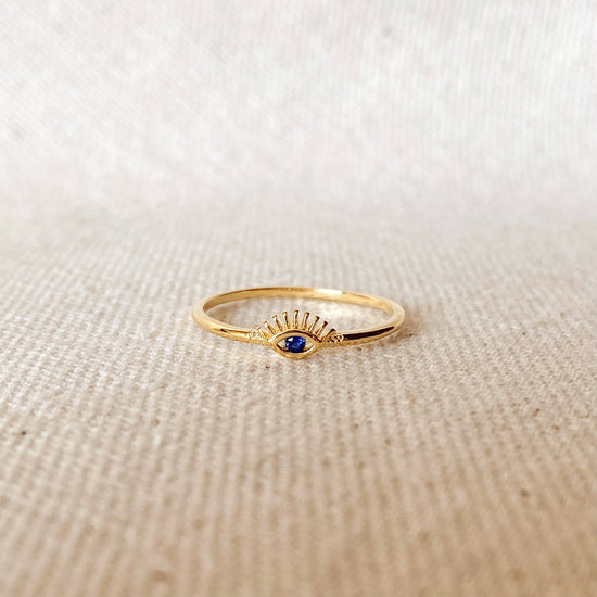 18k Gold Filled Evil Eye Ring as