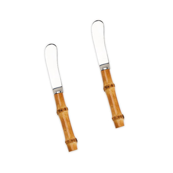 Set of 2 Natural Bamboo Handle Spreaders - Curated Home Decor