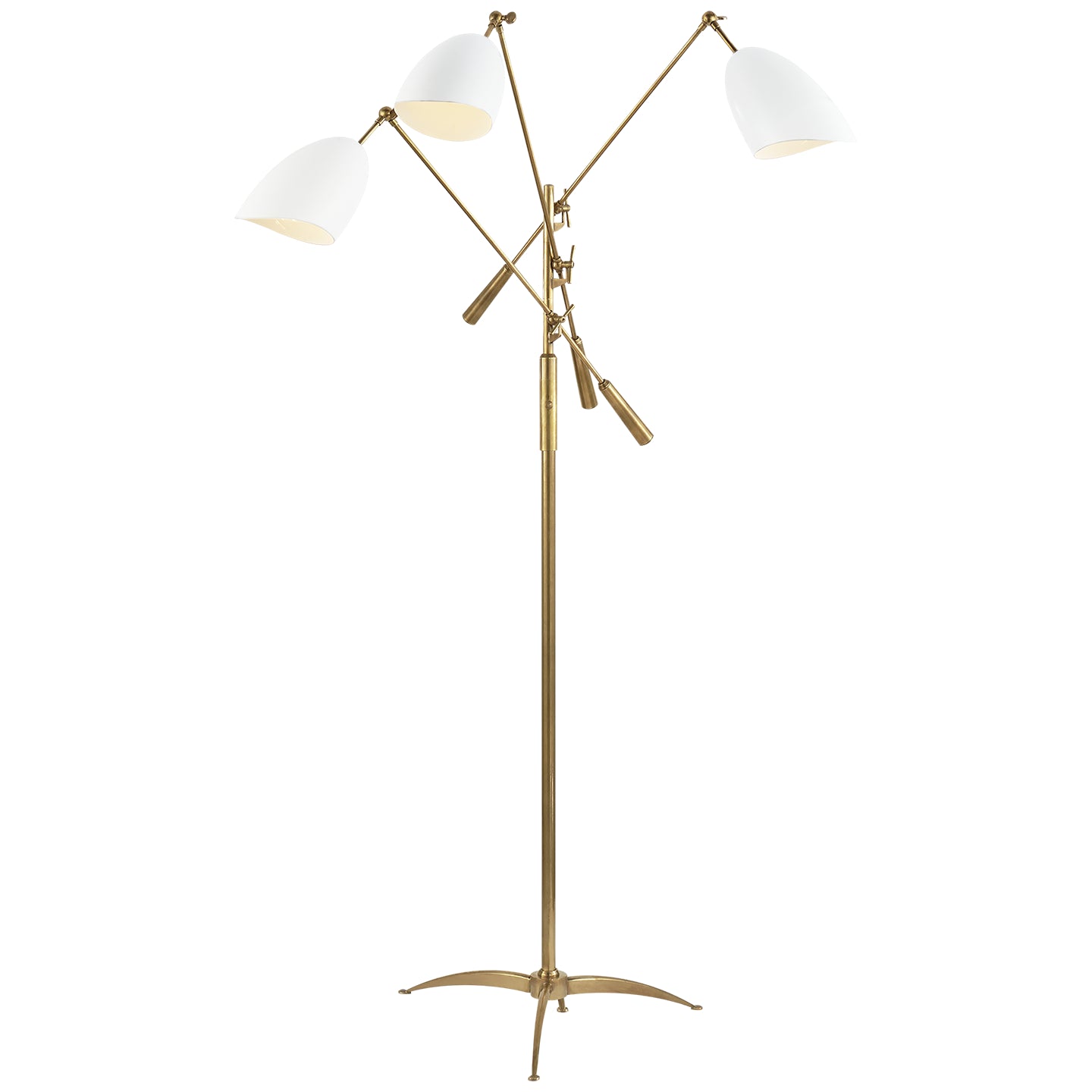 Visual Comfort Signature - ARN 1009HAB-WHT - Three Light Floor Lamp - Sommerard - Hand-Rubbed Antique Brass and White