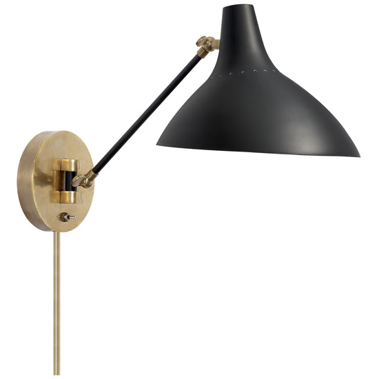Visual Comfort Signature - ARN 2006BLK - One Light Wall Sconce - Charlton - Black and Brass