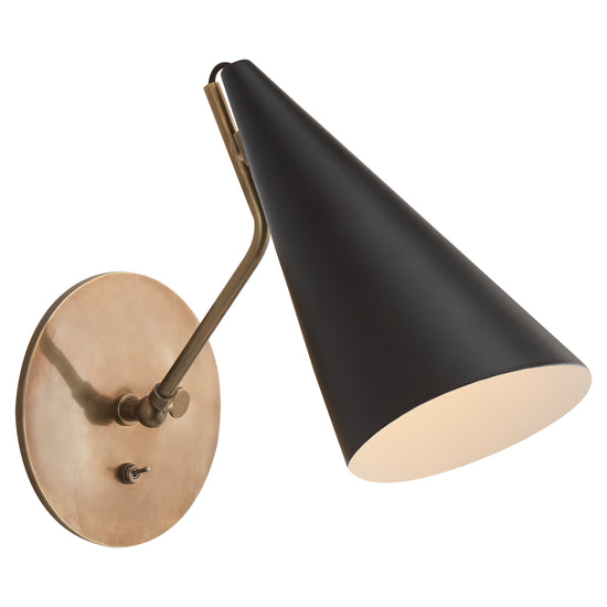Visual Comfort Signature - ARN 2024HAB-BLK - One Light Wall Sconce - Clemente - Black and Brass