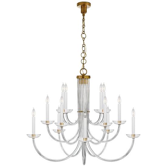 Load image into Gallery viewer, Visual Comfort Signature - ARN 5116HAB-CG - 15 Light Chandelier - Wharton - Hand-Rubbed Antique Brass
