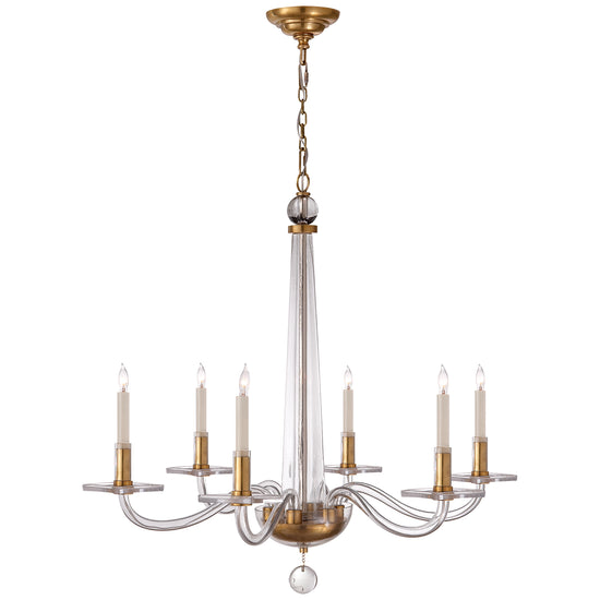 Visual Comfort Signature - CHC 1140AB - Six Light Chandelier - robinson2 - Antique Brass and Clear Glass