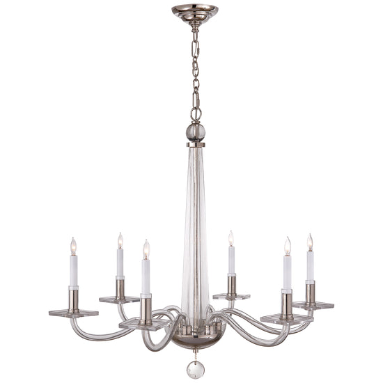 Visual Comfort Signature - CHC 1140PN - Six Light Chandelier - robinson2 - Polished Nickel and Clear Glass
