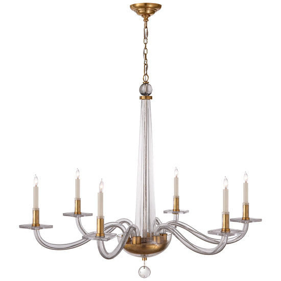 Load image into Gallery viewer, Visual Comfort Signature - CHC 1141AB - Six Light Chandelier - robinson2 - Antique Brass and Clear Glass
