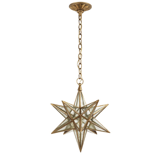Load image into Gallery viewer, Visual Comfort Signature - CHC 5211GI-AM - One Light Lantern - Moravian Star - Gilded Iron
