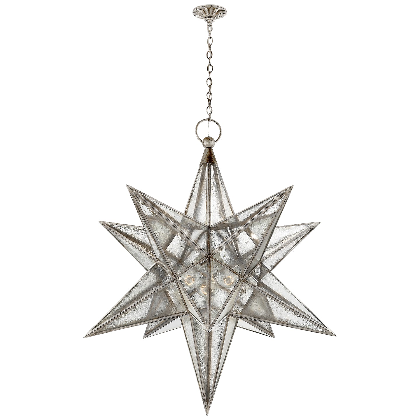 Visual Comfort Signature - CHC 5213BSL-AM - Three Light Lantern - Moravian Star - Burnished Silver Leaf