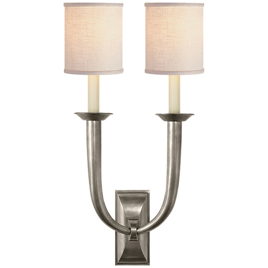 Visual Comfort Signature - S 2021AN-L - Two Light Wall Sconce - French Deco Horn - Antique Nickel