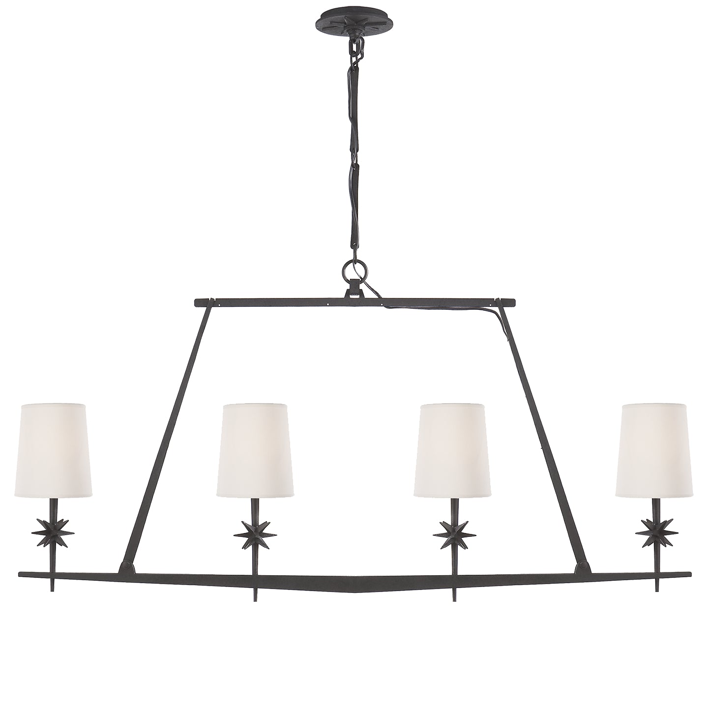 Visual Comfort Signature - S 5316BR-NP - Four Light Linear Chandelier - Etoile - Blackened Rust