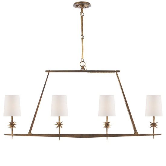 Load image into Gallery viewer, Visual Comfort Signature - S 5316GI-NP - Four Light Linear Chandelier - Etoile - Gilded Iron
