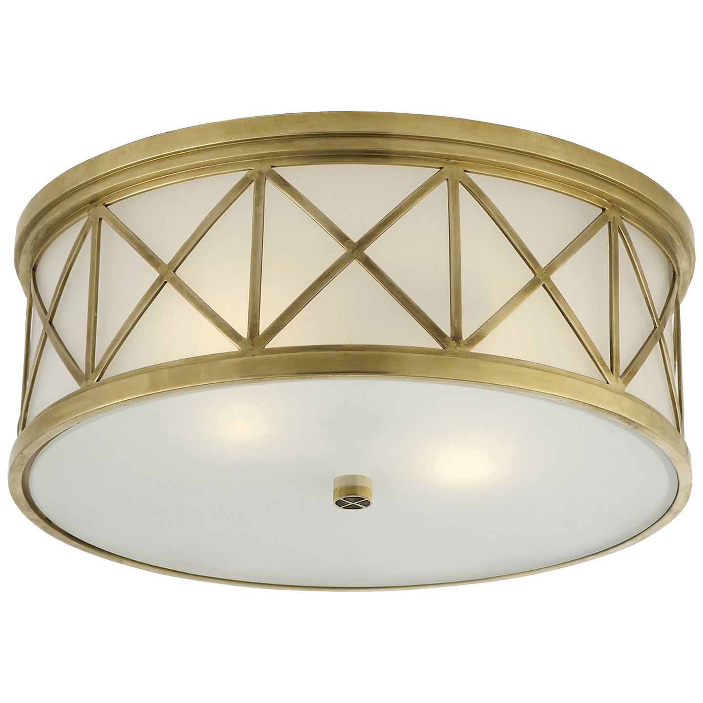 Load image into Gallery viewer, Visual Comfort Signature - SK 4011HAB-FG - Three Light Flush Mount - Montpelier - Hand-Rubbed Antique Brass
