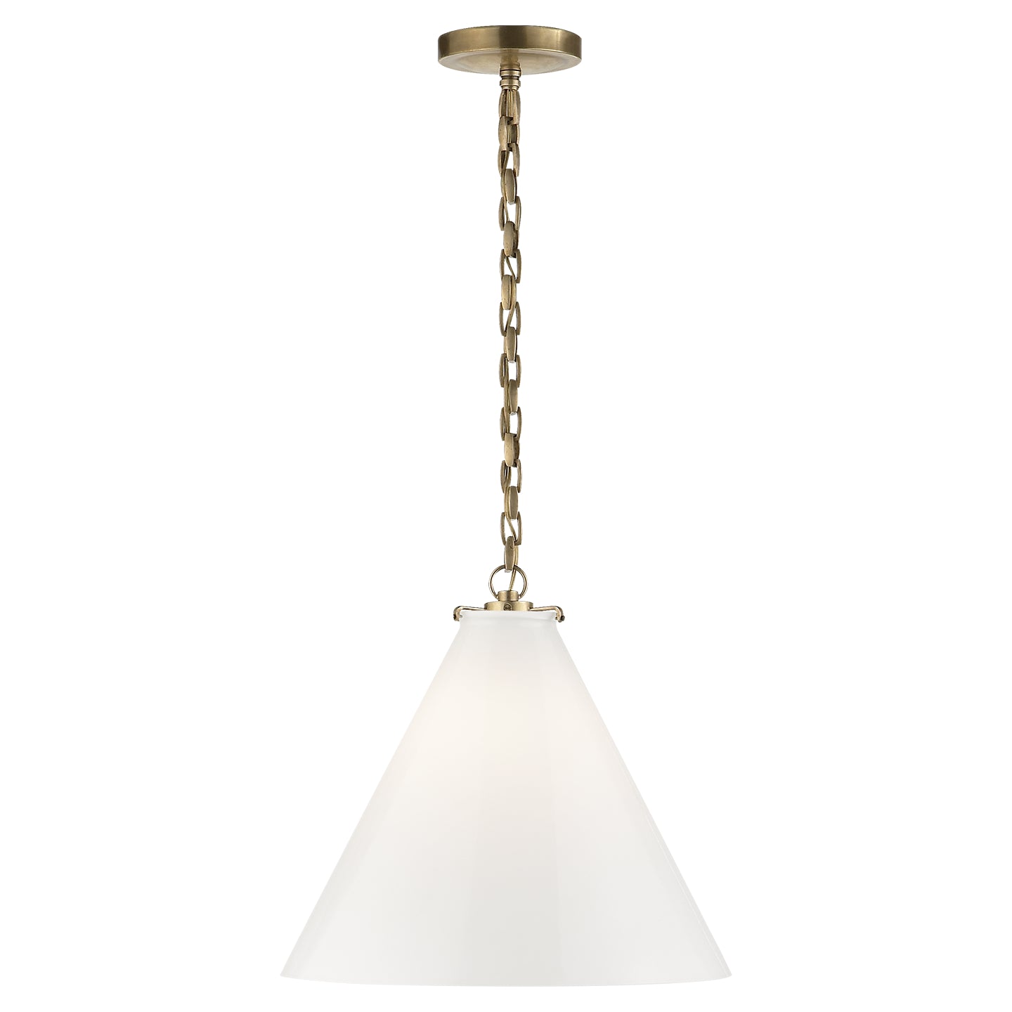Visual Comfort Signature - TOB 5226HAB/G6-WG - One Light Pendant - Katie Conical - Hand-Rubbed Antique Brass