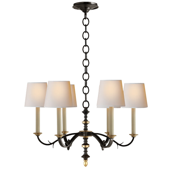 Visual Comfort Signature - TOB 5119BR/HAB-NP - Six Light Chandelier - Channing - Black and Brass