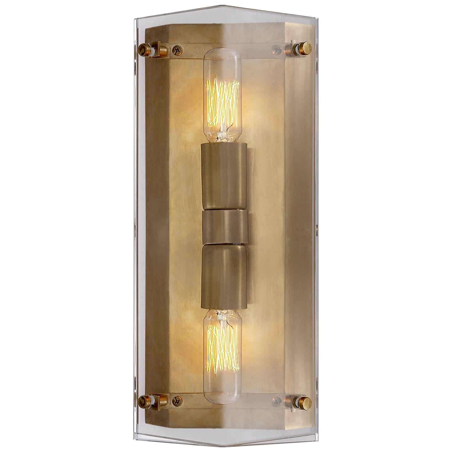 Visual Comfort Signature - ARN 2043CG - Two Light Wall Sconce - Clayton - Crystal and Hand-Rubbed Antique Brass