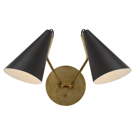 Visual Comfort Signature - ARN 2059HAB-BLK - Two Light Wall Sconce - Clemente - Hand-Rubbed Antique Brass