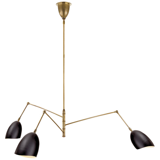 Visual Comfort Signature - ARN 5009HAB-BLK - Three Light Chandelier - Sommerard - Hand-Rubbed Antique Brass and Black