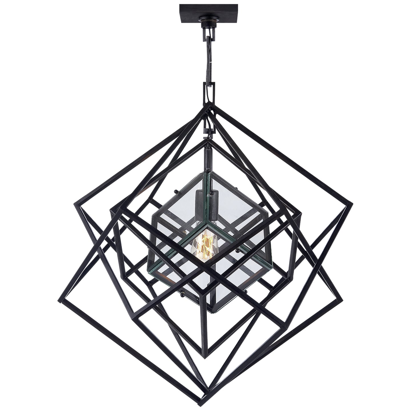 Load image into Gallery viewer, Visual Comfort Signature - KW 5020AI-CG - One Light Chandelier - Cubist - Aged Iron
