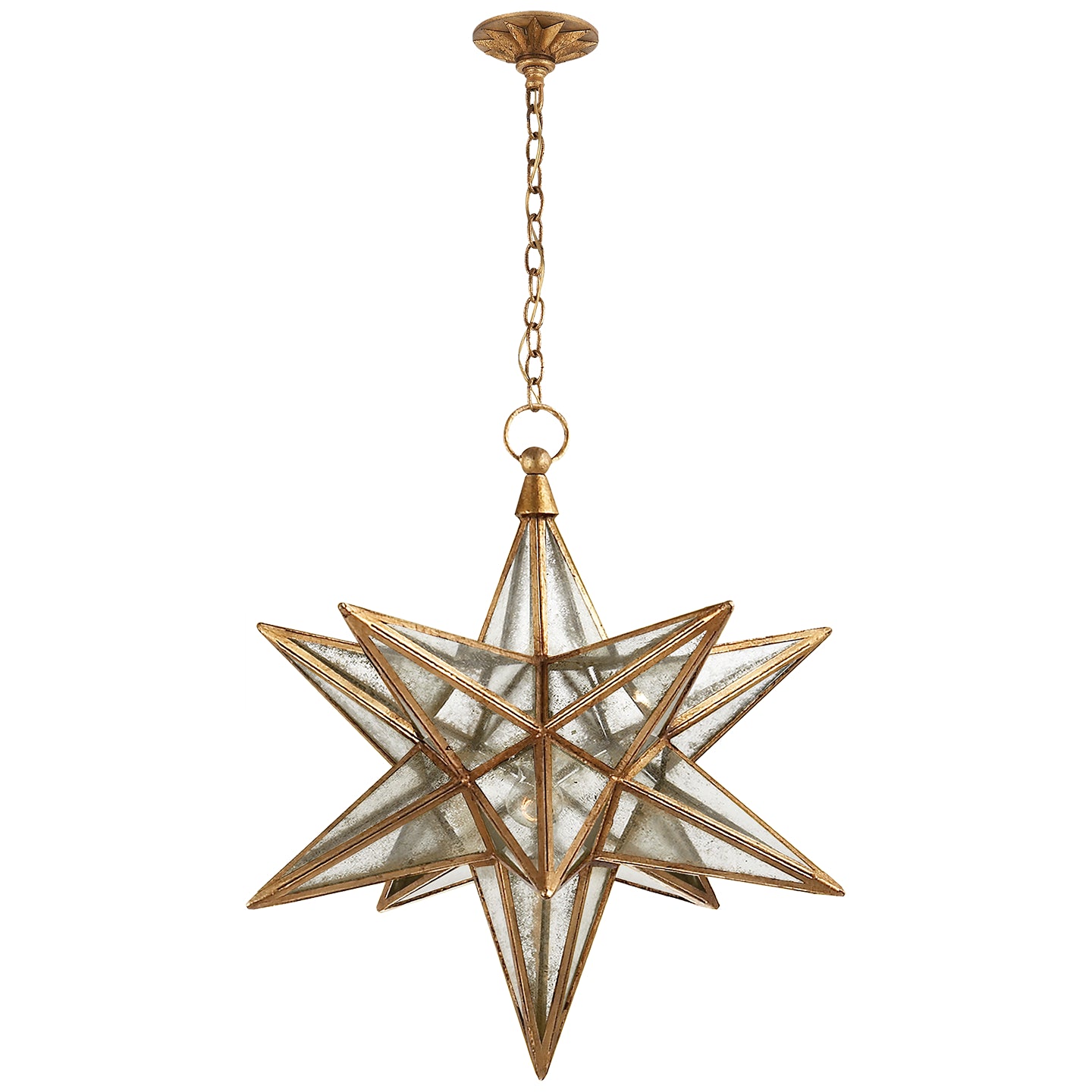 Load image into Gallery viewer, Visual Comfort Signature - CHC 5212GI-AM - One Light Lantern - Moravian Star - Gilded Iron
