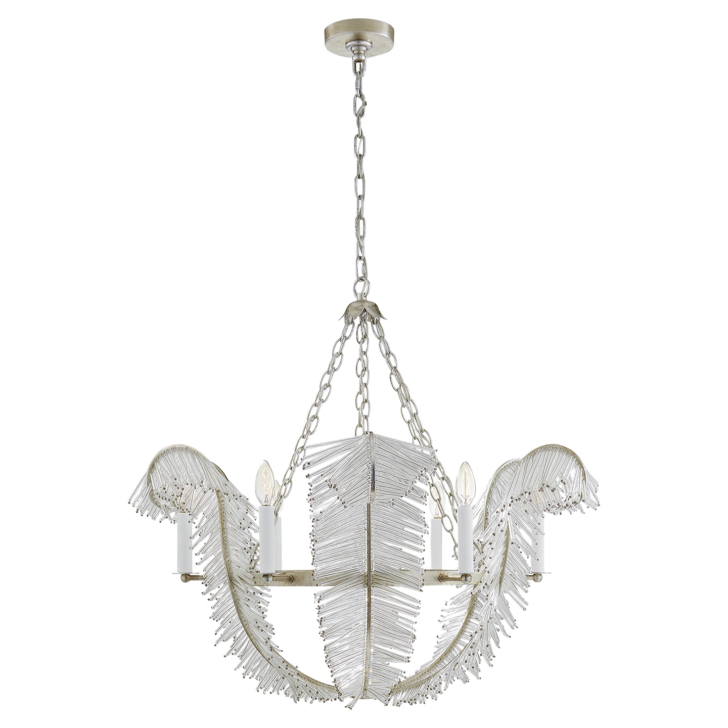 Load image into Gallery viewer, Visual Comfort Signature - NW 5051BSL - Six Light Chandelier - Calais - Burnished Silver Leaf
