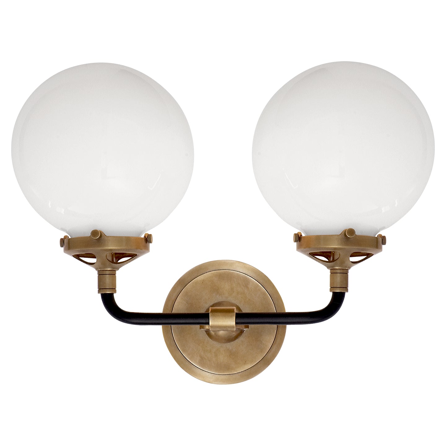 Visual Comfort Signature - S 2026HAB/BLK-WG - Two Light Wall Sconce - Bistro - Hand-Rubbed Antique Brass and Black