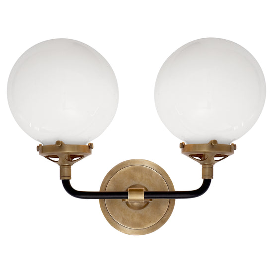Visual Comfort Signature - S 2026HAB/BLK-WG - Two Light Wall Sconce - Bistro - Hand-Rubbed Antique Brass and Black