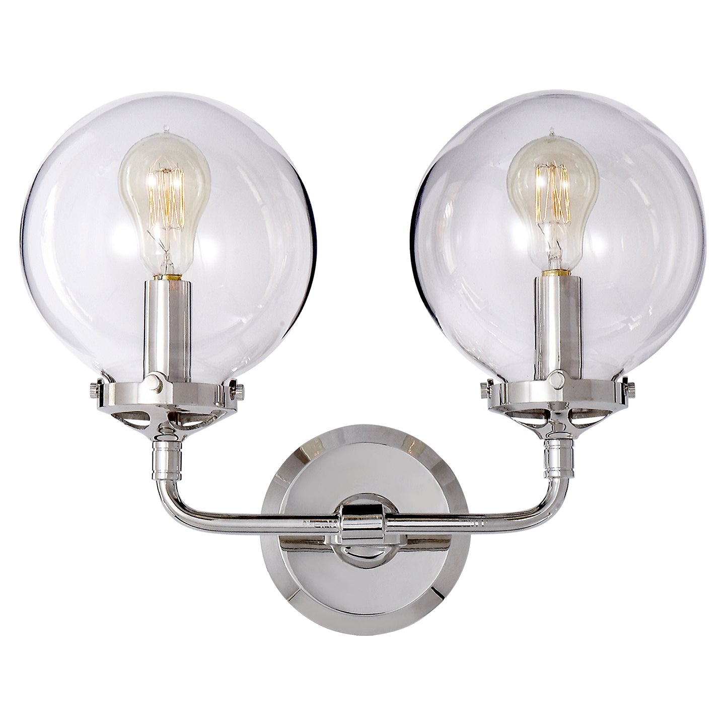 Visual Comfort Signature - S 2026PN-CG - Two Light Wall Sconce - Bistro - Polished Nickel