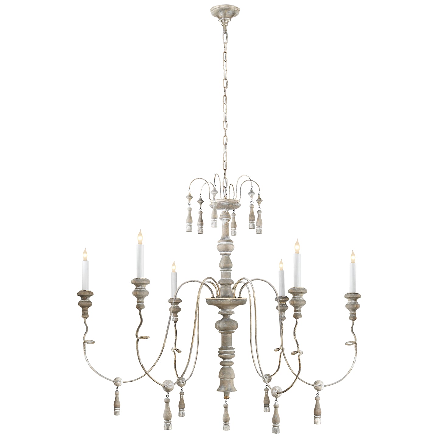 Load image into Gallery viewer, Visual Comfort Signature - SK 5004BW - Six Light Chandelier - Michele - Belgian White
