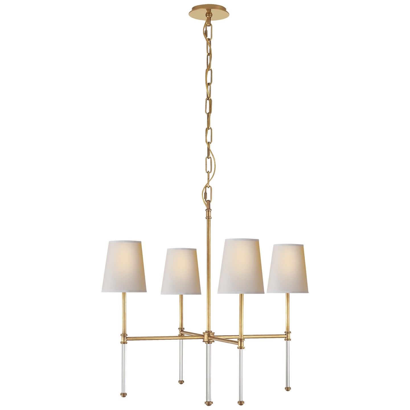 Load image into Gallery viewer, Visual Comfort Signature - SK 5050HAB-NP - Four Light Chandelier - Camille - Hand-Rubbed Antique Brass

