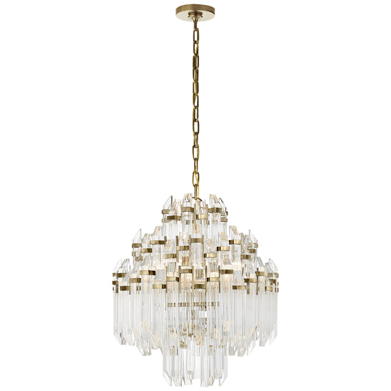 Visual Comfort Signature - SK 5424HAB-CA - Six Light Chandelier - Adele - Hand-Rubbed Antique Brass with Clear Acrylic